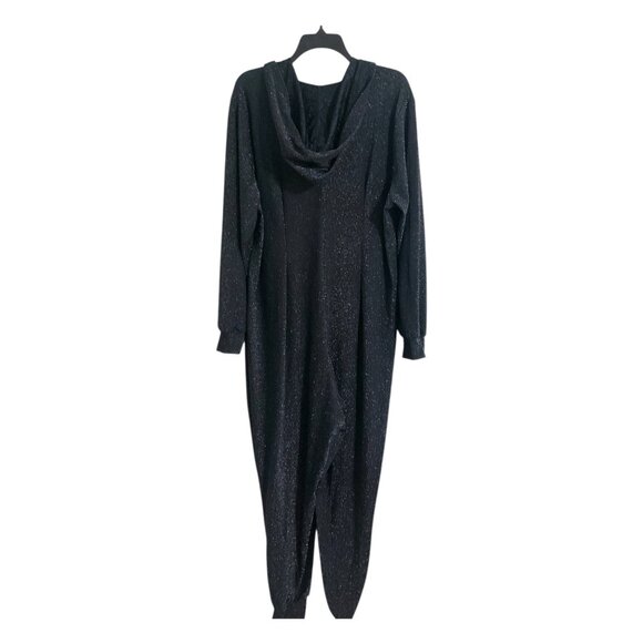 Savage X Fenty Sleep & Shine Hooded Jumpsuit Lurex in Black size 2X - Picture 4 of 14